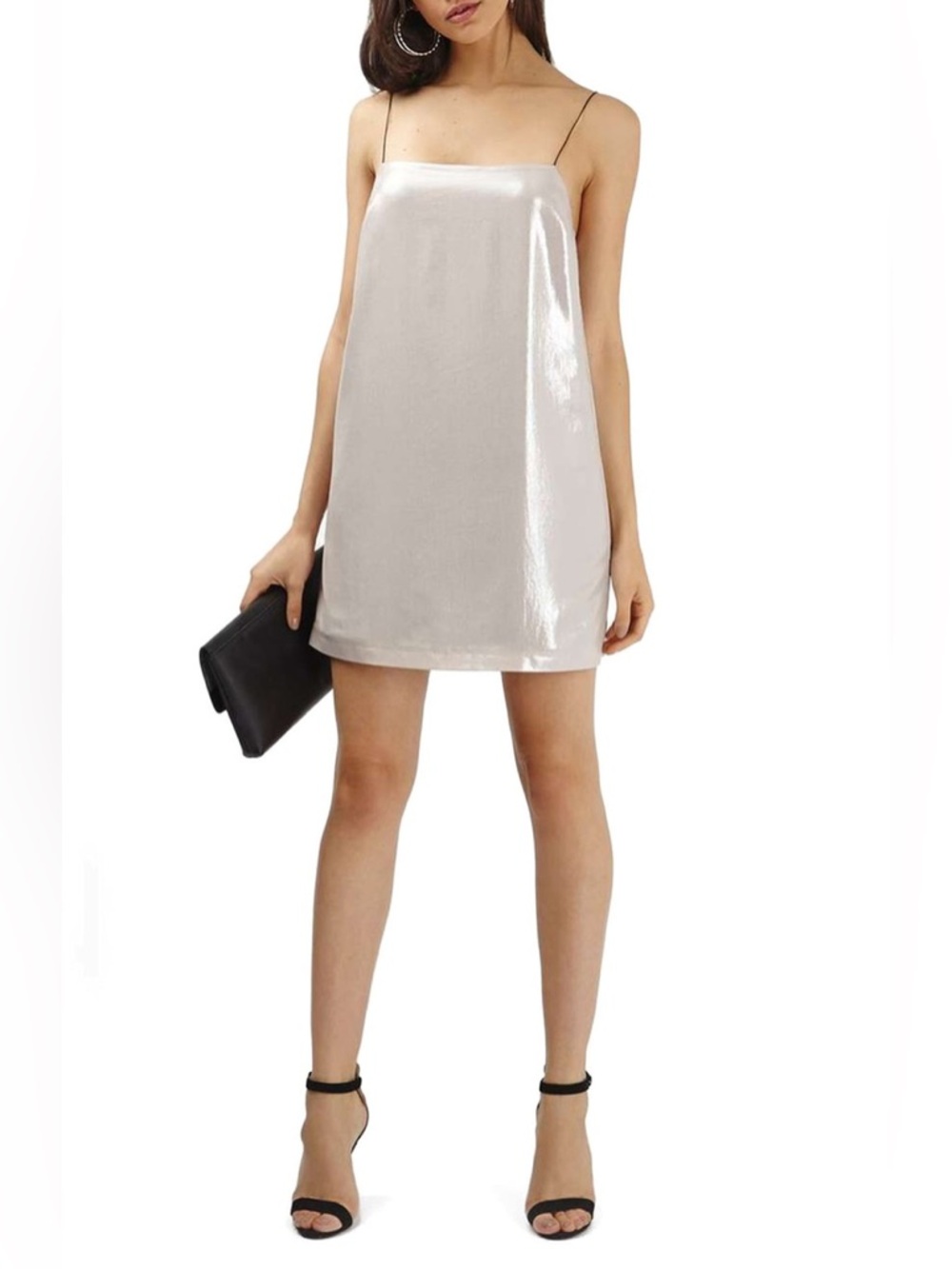 NWT Topshop size 6 Metallic Spaghetti Strap Mini Slip Dress Women’s
